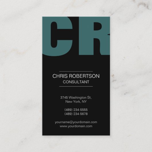 Monogramme Contemporary Chic Carte de visite (Devant)