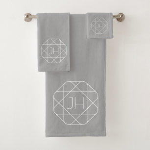 Monogramme Cool, logo de la hanche  Gris et blanc