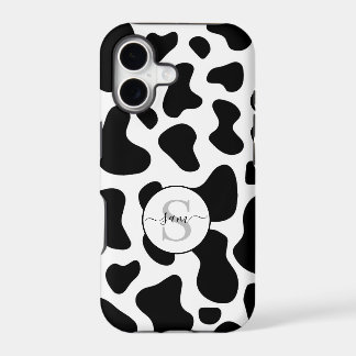Monogramme Coque-mât noir blanc de vache PiPhone