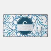 Monogramme côtier Abstrait Personnalisable Bleu (Clavier et souris)