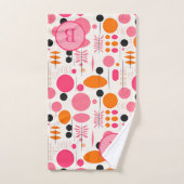 Monogramme couleur Motif Abstrait du milieu du siè (Serviette à main)