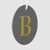 Monogramme couleur or gris moderne Nom initial (devant)