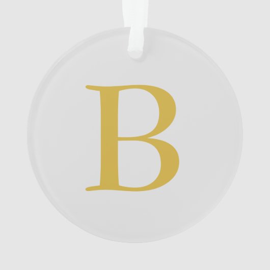 Monogramme couleur or gris moderne Nom initial (dos)