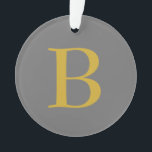 Monogramme couleur or gris moderne Nom initial<br><div class="desc">Vous pouvez facilement modifier les polices,  l'image Arrière - plan et la couleur,  caractères de lettre.</div>
