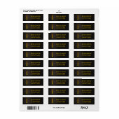 Monogramme couleur or I Étiquettes d'adresse de re (Feuille entière)