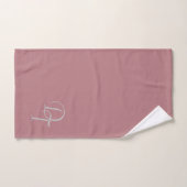 Monogramme - couleur rose poussiéreuse (Serviette à main)
