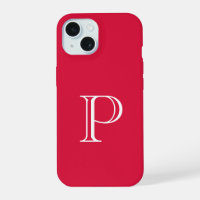Monogramme couleur solide rouge Crimson initial