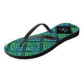 Monogramme Coup de tongs bleus à noeuds bleus (Incliné)