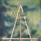 Monogramme couple gris vert moderne date romantiqu (Neutre)