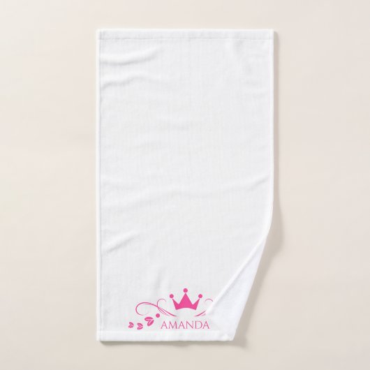 Monogramme Couronne Rose Et Frottes (Serviette à main)