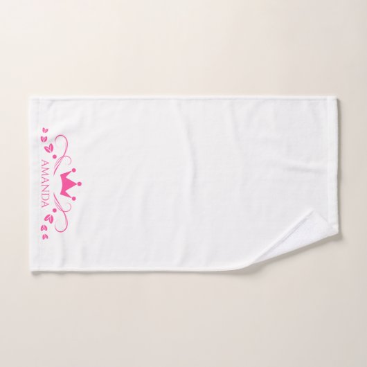 Monogramme Couronne Rose Et Frottes (Serviette à main)