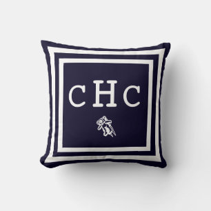 MONOGRAMME coussin bleu foncé