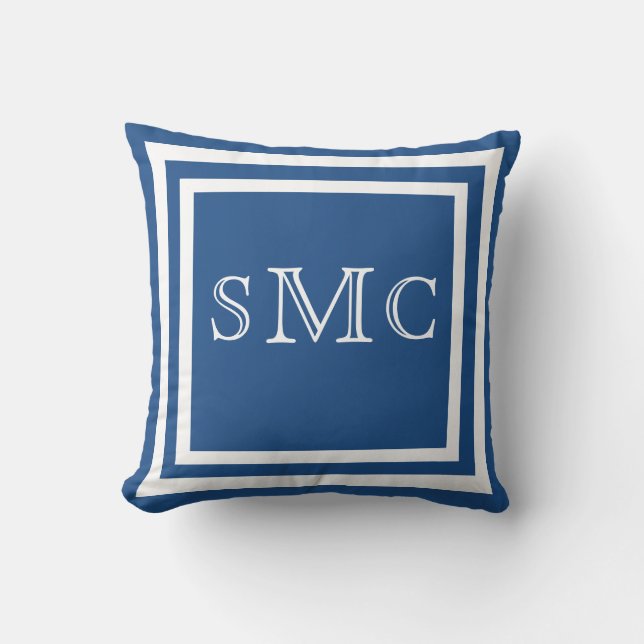 MONOGRAMME coussin bleu foncé (Recto)