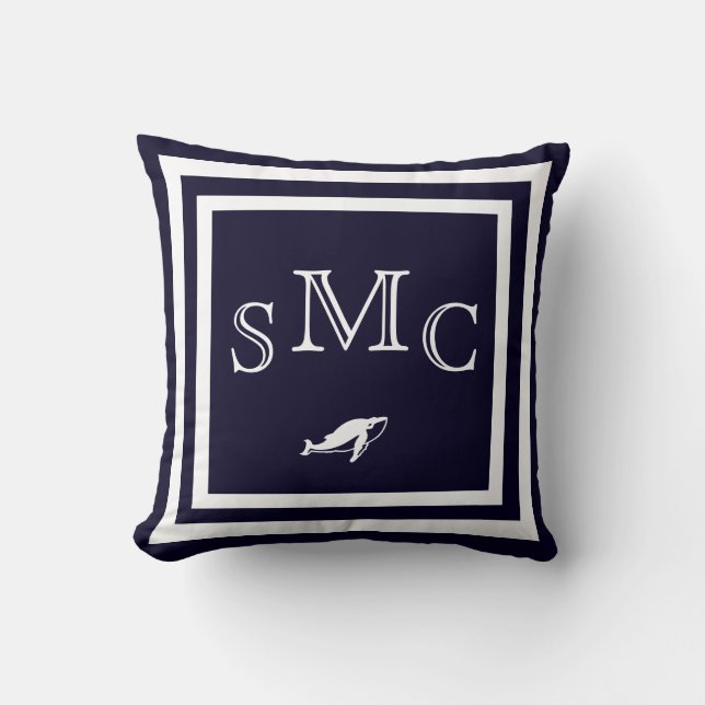 MONOGRAMME coussin bleu foncé (Recto)
