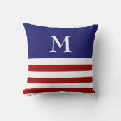 Monogramme Coussin rouge, blanc et bleu (Recto)
