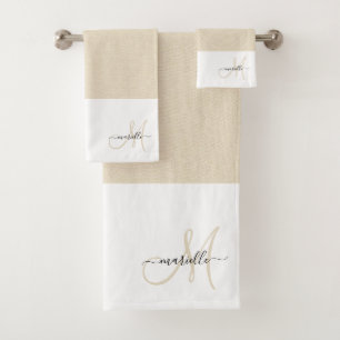 Monogramme Crème Blanc Deux Tons
