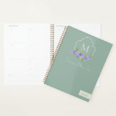 Monogramme Crest avec aquarelle Purple Hydrangea (Devant avec enveloppe)