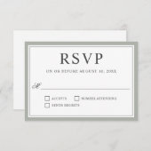 Monogramme Crest avec Branches d'olive RSVP (Devant / Derrière)