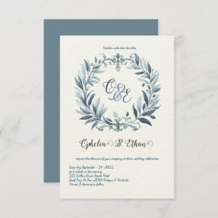 Monogramme Crest Rococo faire-part de mariage