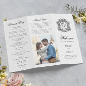 Monogramme Crest Triple Mariage Photo Programme