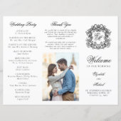 Monogramme Crest Triple Mariage Photo Programme (Devant)
