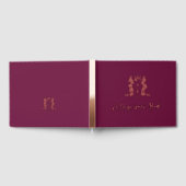 Monogramme crête rose or rouge foncé mariage invit (Complet)