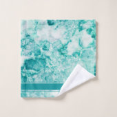 Monogramme cristal turquoise Nom Marbre Agate Pers (Gant de toilette)