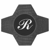 Monogramme Crocodile noir en cuir Imprimer (Plat)