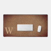 Monogramme Cuir Rustique Noir Nom Or (Clavier et souris)