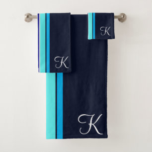 Monogramme cursif bleu classique en ligne artistiq