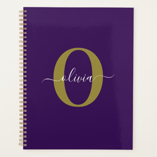 Monogramme customisé Nom du script Purple White Go (Devant)