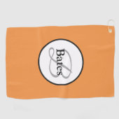 Monogramme Customisé Orange White Golf Serviette (Horizontal)