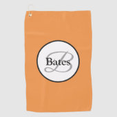 Monogramme Customisé Orange White Golf Serviette (Devant)