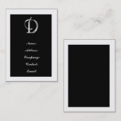 Monogramme D cartes de visite (Devant / Derrière)