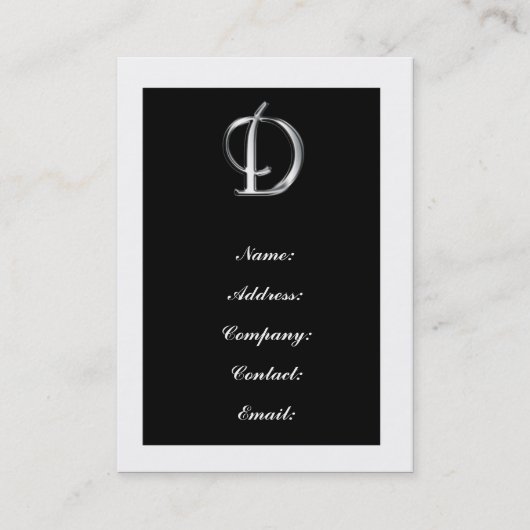 Monogramme D cartes de visite (Devant)