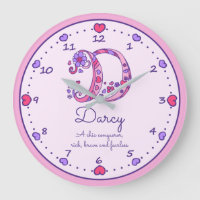 Monogramme D Darcy nom de coeur signifiant horloge