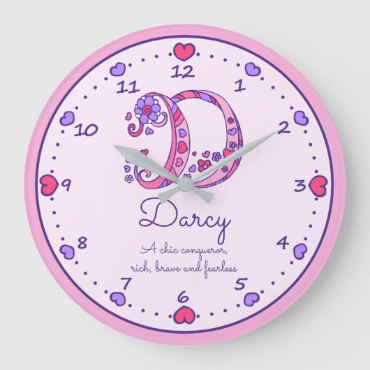Monogramme D Darcy nom de coeur signifiant horloge (Recto)