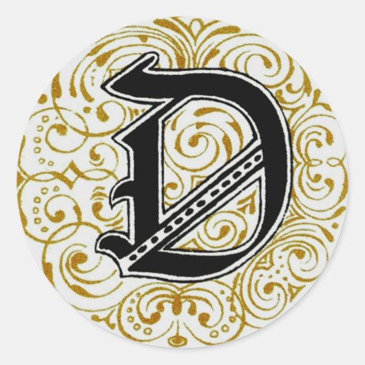 Monogramme "D" en or - Sticker (Devant)