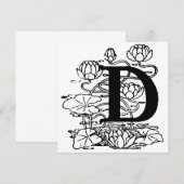 Monogramme D Modèle floral noir et blanc initial (Devant / Derrière)