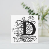 Monogramme D Modèle floral noir et blanc initial (Debout devant)