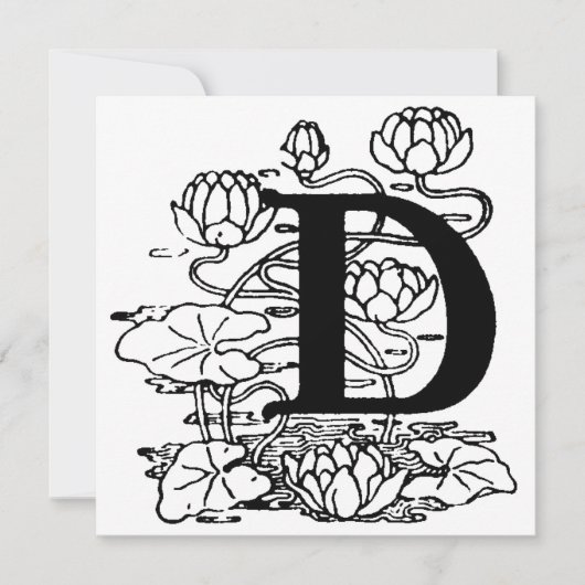Monogramme D Modèle floral noir et blanc initial (Devant)
