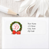 Monogramme D Noël Retourner l'adresse Étiquettes (En situation)