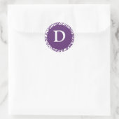Monogramme D Purple Damask Invitation Stickers Sti (Sac)