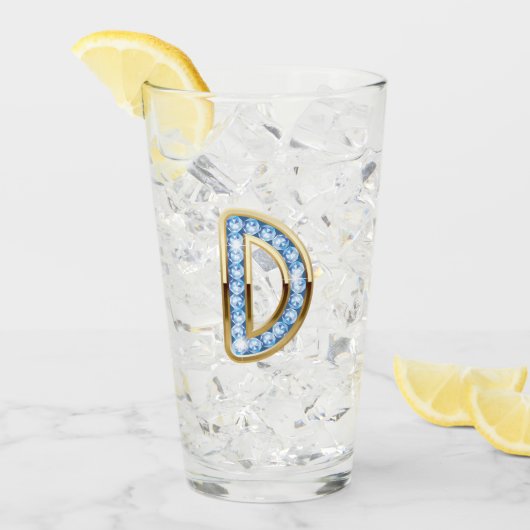 Monogramme D - Verre de 16 oz (Devant glace)