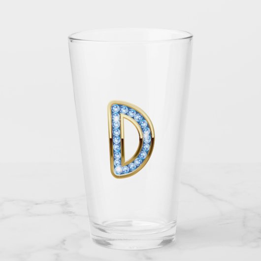 Monogramme D - Verre de 16 oz (Devant)