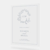 Monogramme d'accueil Mariage de la crête feuillus  (Angle)