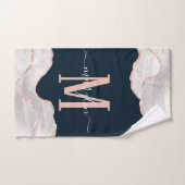MONOGRAMME D'AGATE DE FOGRA BLANC ET ROSE D'OR NOI (Serviette à main)