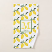 Monogramme d'agrumes de citron jaune (Serviette à main)