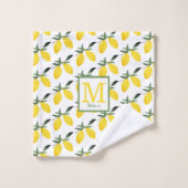 Monogramme d'agrumes de citron jaune (Gant de toilette)