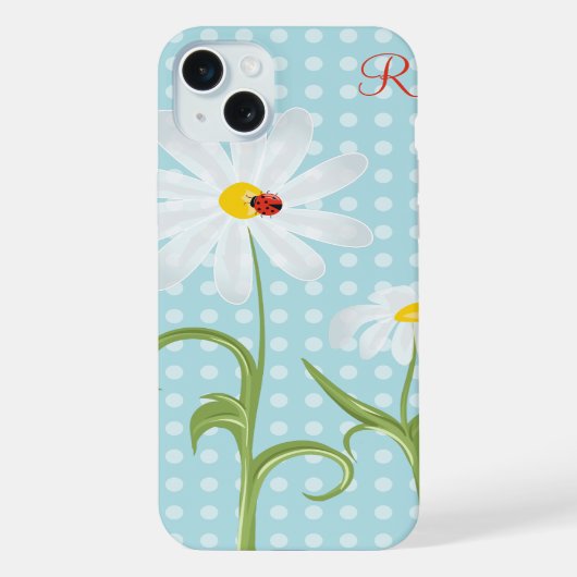 Monogramme Daisées et Lady Bug Polka Dot Blue (Verso)